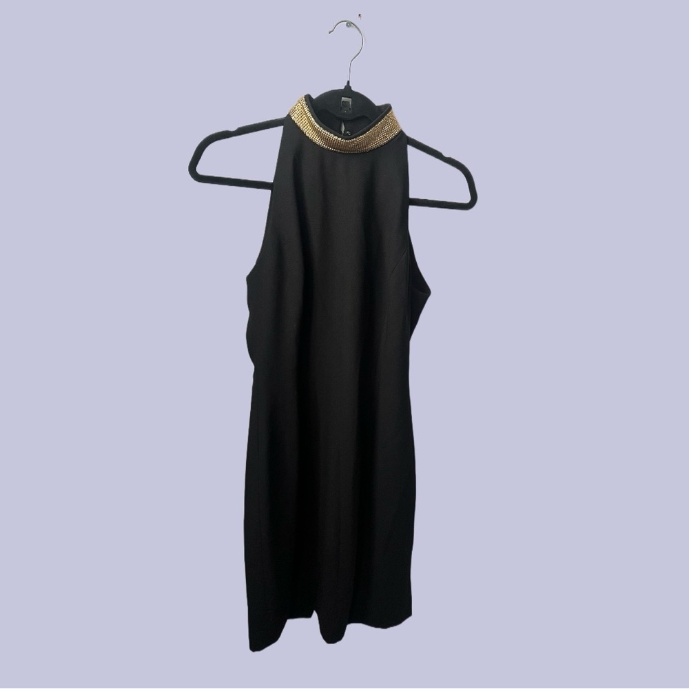 Black Dress with Gold Collar